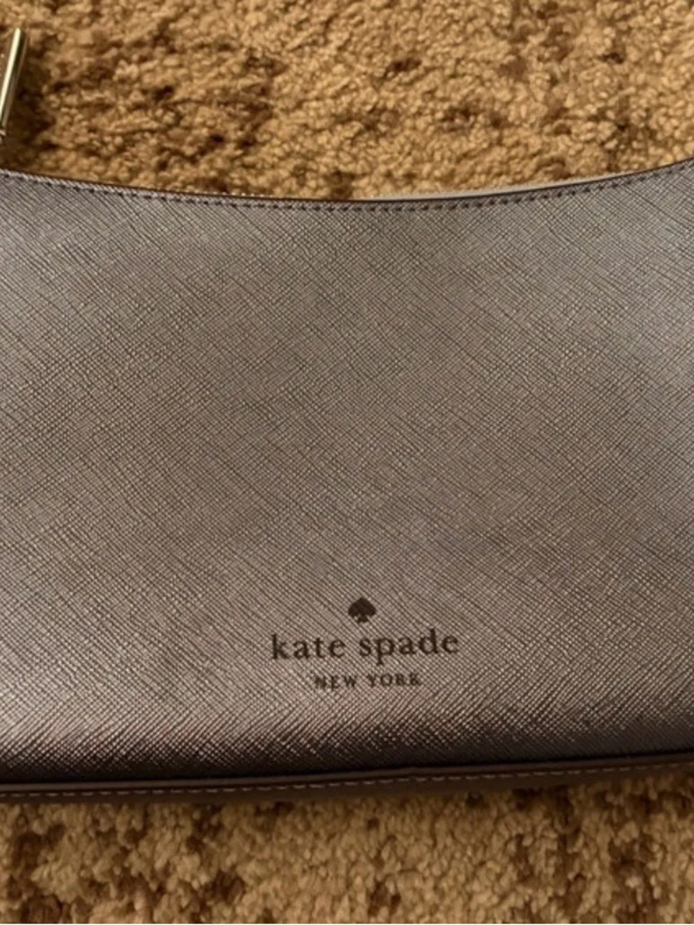 kate spade Metallic Silver Saffiano Crossbody